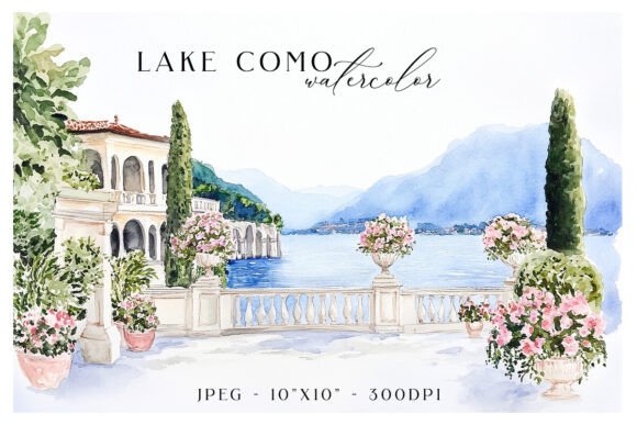 Download Serene Lake Como Painting - Serene Collection