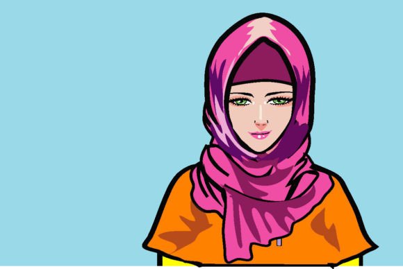 Download Pretty Hijab Girl Vector - Premium Resources