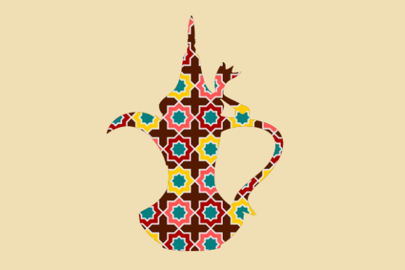 Download Mosaic Patterned Dallah Arab Coffee Pot - Coffee Collection