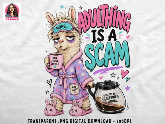 Download Title: Coffee Llama PNG | Scam Quote - Coffee Collection