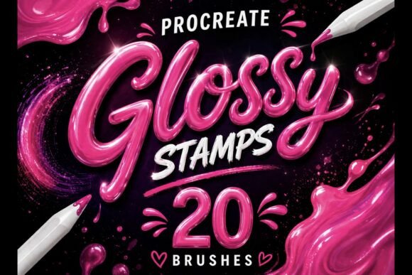 Download Procreate Glossy Lettering Brushes - Lettering Collection