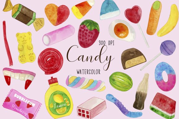 Download Watercolor Candy Clipart, Sweets - Sweet Collection