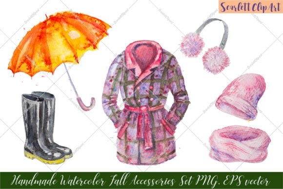Download Fall Accessories Set Vector Watercolor - Accessories Collection