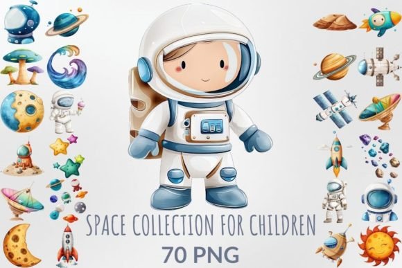 Download Watercolor Space Collection for Children - Children Collection