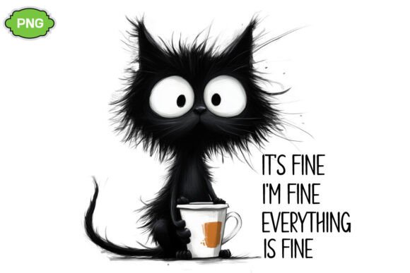 Download I'm Fine Everything is Fine Coffee Cat - Coffee Collection