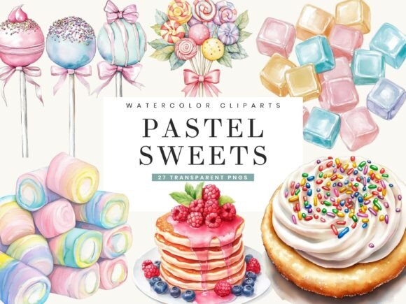 Download Pastel Sweets Clipart Bundle - Sweet Collection