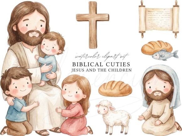 Download Jesus and the Children Clipart PNG - Children Collection