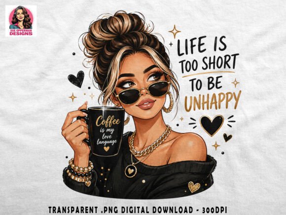 Download Chic Coffee Girl PNG Clipart Sublimation - Coffee Collection