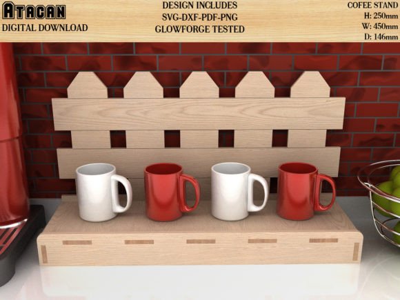 Download Coffee Mug Fence Display Stand Svg File - Coffee Collection