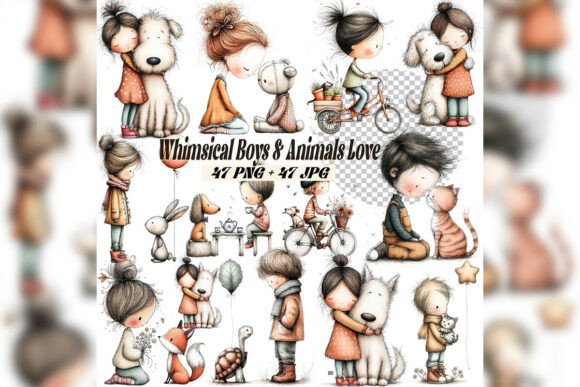 Download Whimsical Girl &amp; Dog Love Clipart Sweet - Sweet Collection