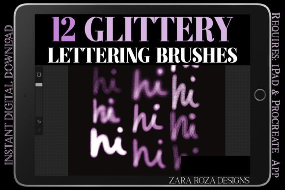 Download Procreate Glittery Lettering Brush Set - Lettering Collection