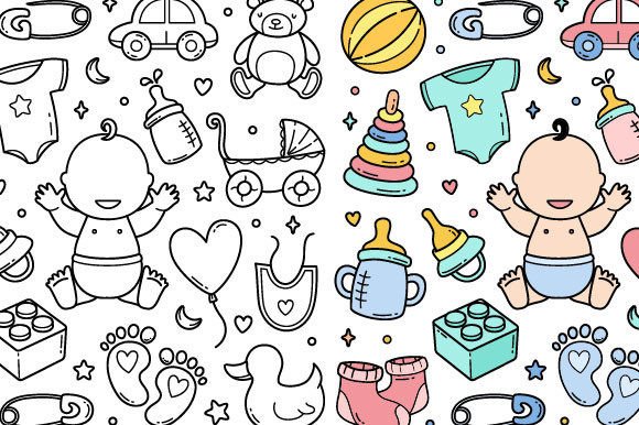 Download Baby Accessories Doodle Hand Drawn - Accessories Collection
